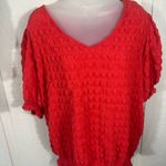 Fred David  Red Short Sleeve V Neck Top Size XL
EUC Photo 1