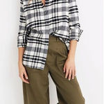 Madewell  Flannel Oversized Ex-Boyfriend Shirt Romana Plaid Small‎ Button Down Photo 0