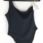 Good American Good Compression Hot Shoulder One-Piece Swimsuit Black 1 US S Photo 0