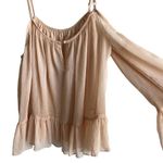 Lovers + Friends Womens S Or M Maison Cold Shoulder Peach Off the Shoulder Top Photo 2