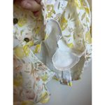 FATE. Yellow Brown Floral Blouse Size Small Lace Cottage Grandma Delicate Photo 8