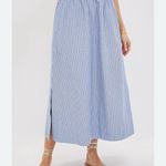 Tuckernuck Athena Blue and White Stripe Skirt Elastic Waist Pockets A line SZ S Photo 3