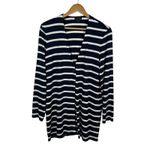 J.Jill Wearever Collection Striped Cardigan Sz M Button Front Nautical Soft Photo 1