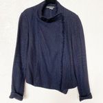 Vince Frayed Edge Scuba Moto Jacket Navy Size Medium Photo 0