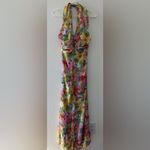 Lucy Paris  Michaela Halter or V-Neck Dress Pink Yellow Blue Floral Size Small Photo 4