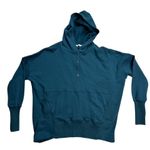 AEMI+CO Teal Blue Long Sleeve Cotton Henley Hoodie Sweatshirt Women's Medium Size undefined Photo 0