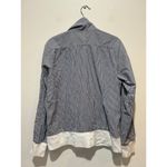 Nike  seersucker gingham jacket women size L zipper lightweight cotton blue white Photo 4