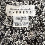 Vintage 90s Express Black White Floral Button Front Short Sleeve Romper Small Photo 4