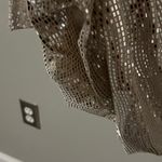 Line and Dot Glow Up Holographic Silver Mini Dress Photo 1