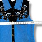 Authentic Western Rodeo Cowgirl Southwest Carson Wool Vest Blue Black Sz Small Photo 3