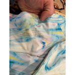 Betsey Johnson Nwt  Marble Print High Rise Leggings Blue Yellow Pastel Yoga Pants Photo 3