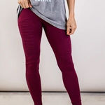 Rae Mode Burgundy Moto Leggings Red Size M Photo 0