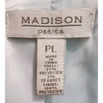 Madison Petite Womens Teal Floral Print Blazer Jacket 3/4 Sleeve Size PL White Photo 3