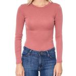 Elodie ✨ Women's Long Sleeve Sz Medium Mauve Bodysuit Ribbed T Shirts Jumpsuit✨ Photo 0