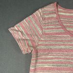 LuLaRoe  Shirt Womens Small Pink Striped Classic Tee Short Sleeve Round Neck Photo 5