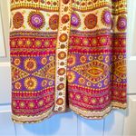 Vintage 70’s Alex Coleman California Button Front MIDI Mandala Skirt Pink Photo 4