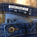 High Waisted Sporty Stripe Skinny Jeans Blue Size 30 Photo 2