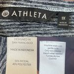 Athleta  Womens Shirt Blue White Stripe Breezy Long Sleeve Cut Out Plus Size 1X Photo 10