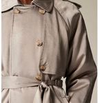 J.Crew Relaxed Trench Coat Satin Crepe Mid Length Silver Gray Insulated US 2 NWT Photo 2