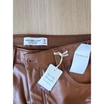 Abercrombie & Fitch NWT Abercrombie & Finch Vegan Leather 90s Straight Pants in Cognac Brown 8L 2120 Photo 7
