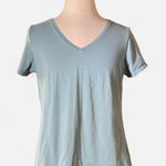 Pact V Neck T Shirt Light Blue Organic Cotton Casual Basic Top Size L Photo 0