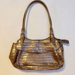 Maxx New York Crocodile Embossed Print Leather Shoulder Bag Purse Rose Gold Photo 0