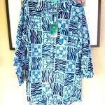 True Destination Womens Sunset Blue She’ll Swim Coverup Shirt XL Photo 0