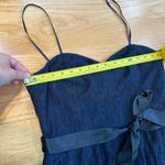 Adrianna Papell  Midnight Blue Cocktail Lace Dress Belt Size 10 Wedding Cocktail Photo 4