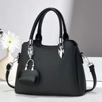 Chic Black Textured Satchel Photo 0