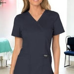 Cherokee NEW  Modern Classic Fit Mock Wrap Scrub Top Medical Career Comfort M Photo 0