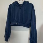 For Love & Lemons blue cropped hoodie. Size Medium Photo 14