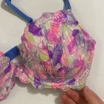 PINK - Victoria's Secret Pink Victoria’s Secret colorful lightly lined denim lace bra size 36B Photo 3