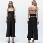 ZARA  Satin Effect Cut Out Dress in Black Bloggers Fav XS 4432/201 Wedding Guest Photo 14