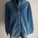 American Eagle  Women's Small Denim Shirt Long Sleeve Button-Down Casual Cotton‎ Photo 0