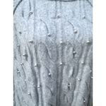 Aerie NWT Gray Unreal Cable Crew Sweater with Pearls Photo 8