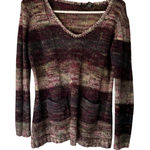 Ultra Flirt  Y2k Striped Knit Sweater Tunic‎ Top With Pockets Multicolor L Fall Photo 0
