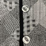 Caribe USA Gray Black Patchwork Knit Button Front Cardigan Jacket Women Medium Photo 4