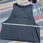NWT, Offline by Aerie, "Like & Subscribe" Graphic Muscle Tank Top Size S Blue Photo 4