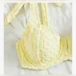 NEW Bikini Sets Flower Embossed Swimsuit Bikini Set Bow Strap Swimsuit S Yellow Photo 2