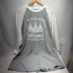 Soffe Womens Raglan T Shirt Winter Wonderland Trees Graphic Print 2XL Photo 0