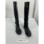 Clarks Womans Riding Boots 9.5M Black Full Zip Round Toe Buckle Strap Accent Photo 2