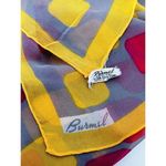 Vintage Burmel Silk Hand Rolled‎ Japan Sheer Scarf Gray Orange Red 21 Square Photo 4