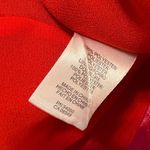 Jones New York  Red Pink Floral Ruffle Button Up Short Sleeve Blouse Size 18W Photo 3