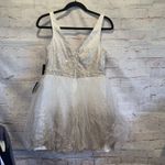 Lulus Dress Medium Sparkling White Tulle Ballerina Dream Cream Gold Skater Dress Photo 3