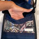 Vintage Stone Mountain suede tri fold crossbody or waist bag western interior Blue Photo 8