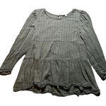 American Eagle  Womens XS Long Sleeve babydoll‎ Blouse Olive Green Open Back Boho Photo 0