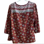 W5 Floral Boho Brown Top Size Large Photo 1