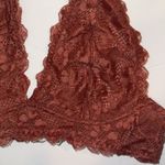 Free People  Intimately Bra Women Small Rust Orange Lace Halter Triangle Bralette Photo 1