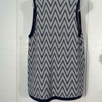 Chico's  Sleeveless Vest Cardigan Chevron Navy White Duster Size 2/XL EUC Photo 4