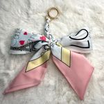 New Weave Bowknot Pendant Bag Charm Soft Silk Scarf Keychain Fashion Charm Pink Photo 0